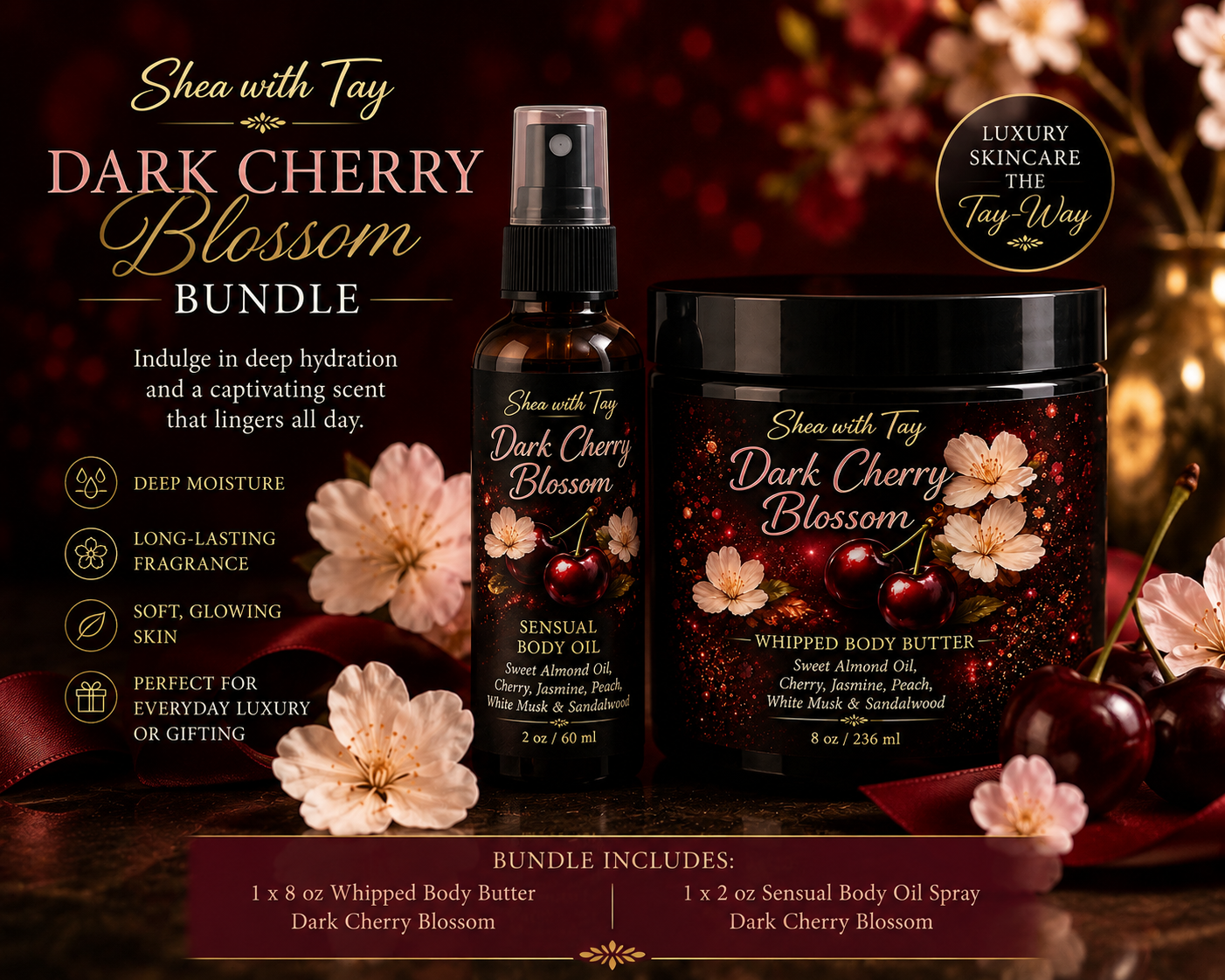 Dark Cherry Blossom Bundle Pack - WHILE SUPPLIES LAST