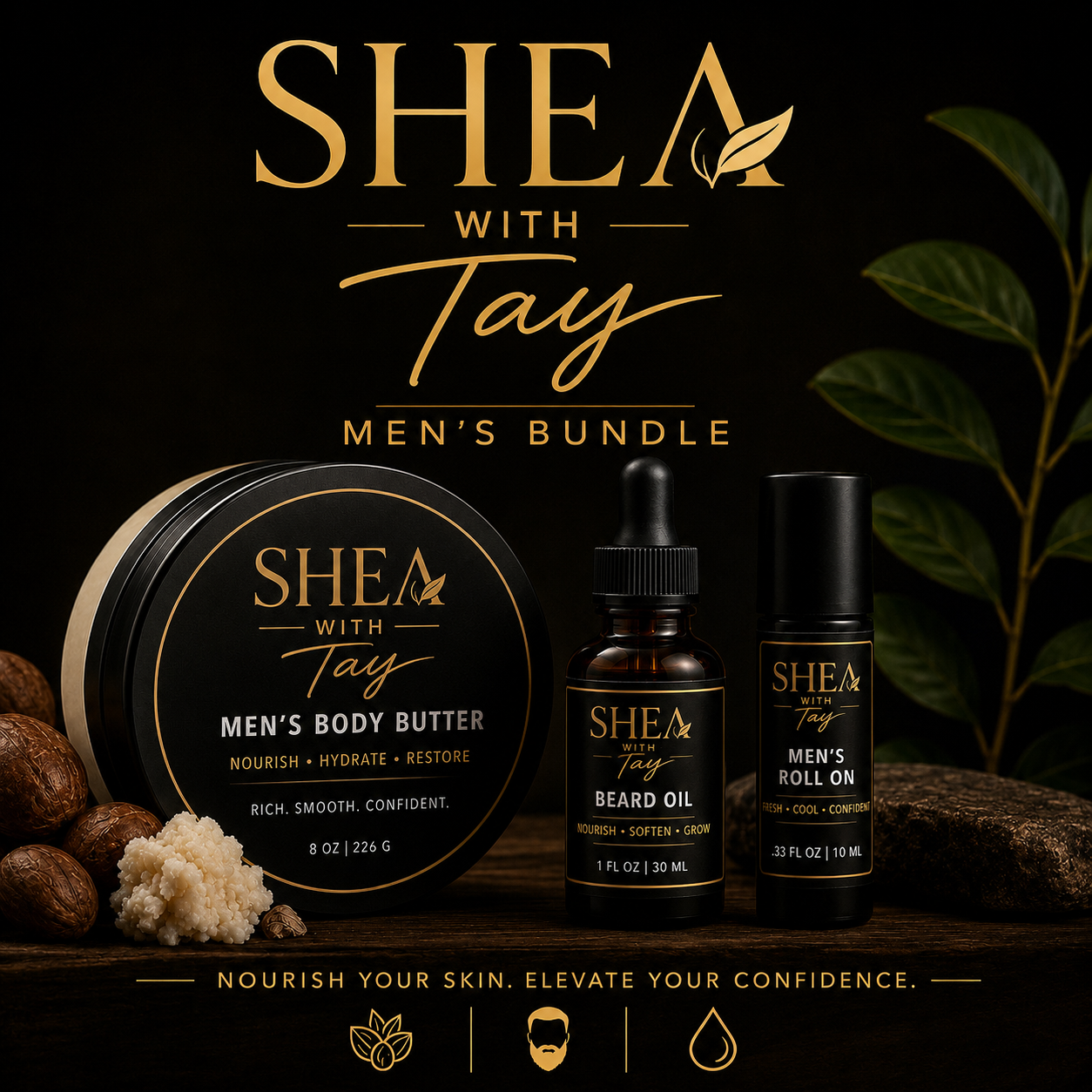 Shea with Tay Men’s 3-Piece Grooming Bundle