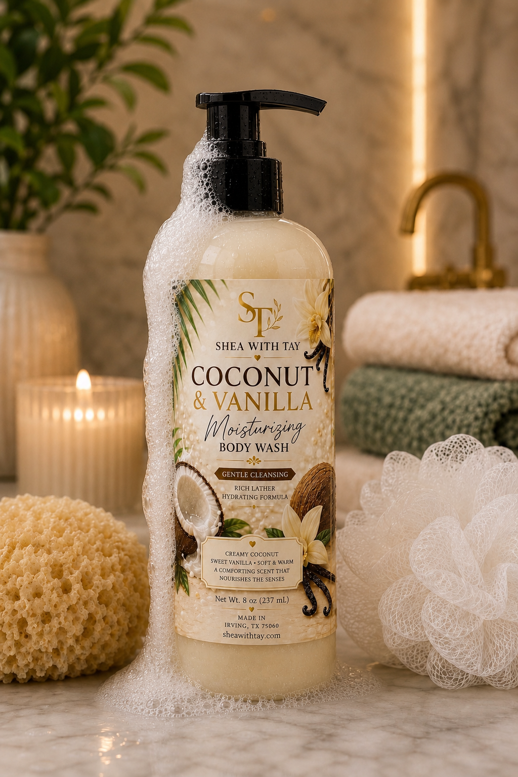 Shea with Tay Signature Creamy 8oz Body Wash | Nourish. Cleanse. Replenish.